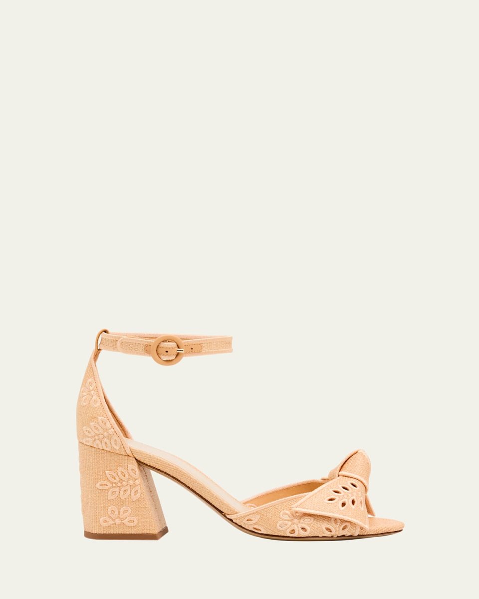 Maxi Clarita Embroidered Raffia Sandals